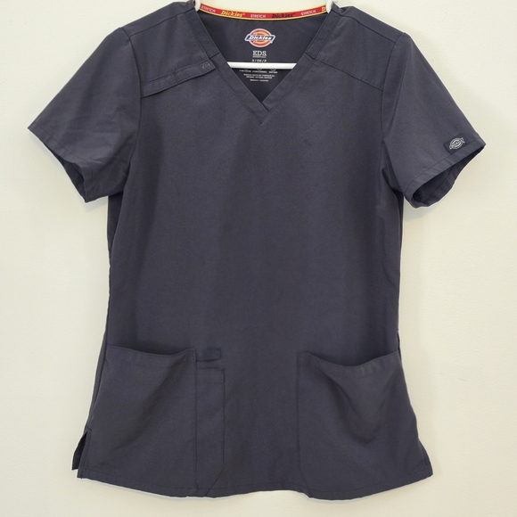Dickies Tops - Dickies Women's V-Neck Scrub Top - Dark Gray Size Small